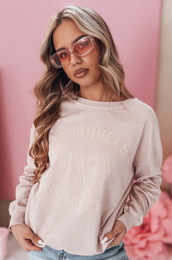Damen Sweatshirt in Übergröße KALISTYLE puderrosa Dstreet BY1364
