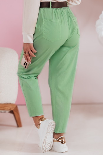 Damen Freizeithose mit Gürtel SOFELIA hellgrün Dstreet UY2506