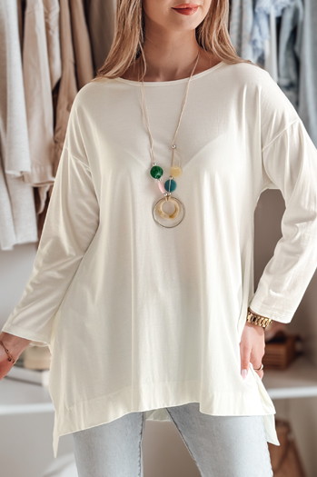 Damen Bluse in Übergröße mit Anhänger COMFILA ecru Dstreet RY2787