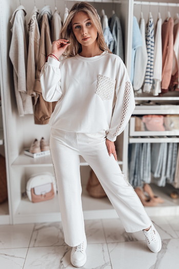 Damen Sweatshirt in Übergröße LUXEEN ecru Dstreet RY2793