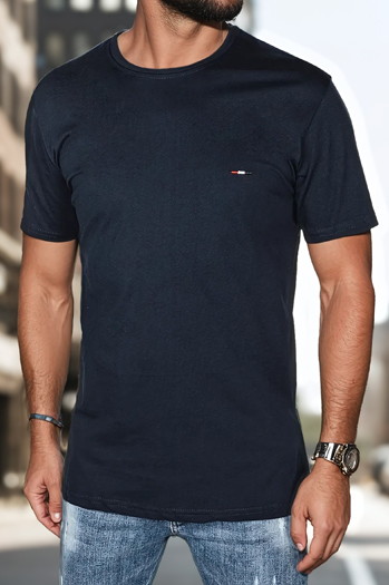 Besticktes Herren-T-Shirt navyblau Dstreet RX5633