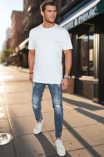 Damen-T-Shirt mit Stickerei weiß Dstreet RX5640