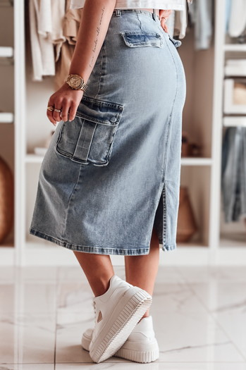 CARGOMIDI Midi-Cargo-Denim-Rock blau Dstreet CY0490