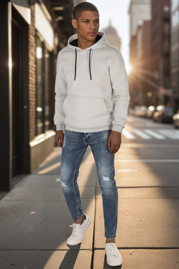Herren Basic Hoodie hellgrau Dstreet BX5862