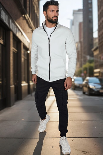 Herren Pullover Sweatshirt mit Stehkragen hellgrau Dstreet BX5874