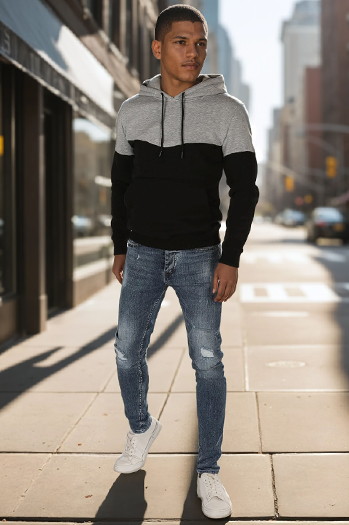 Herren Basic Hoodie hellgrau Dstreet BX5875