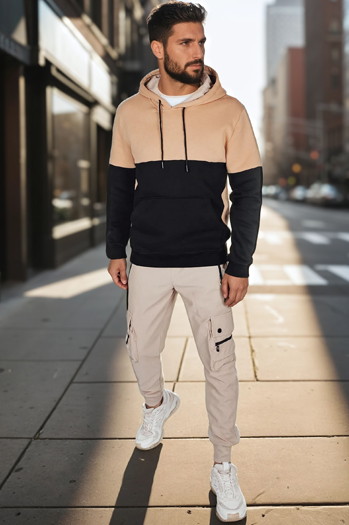 Herren Basic-Kapuzenpulli in camel Dstreet BX5878