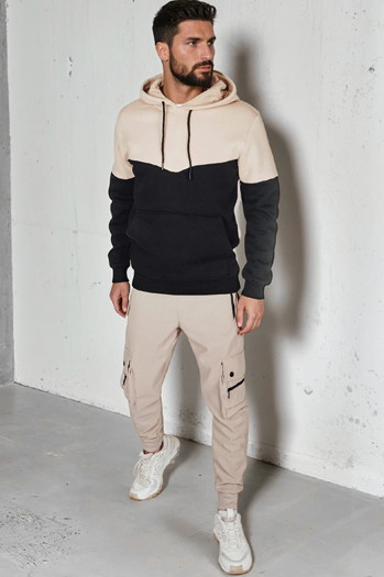 Herren Kapuzenpulli Basic beige Dstreet BX5880