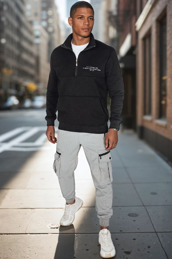 Bedrucktes Herren Sweatshirt schwarz Dstreet BX5887