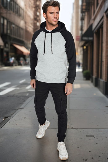Herren Basic-Kapuzenpullover grau Dstreet BX5892