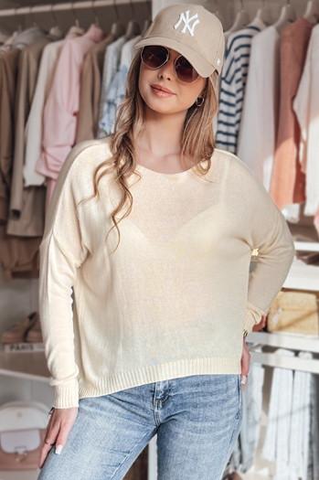 Damen Einheitsgröße Übergröße glatter Pullover SENZIA pfirsich Dstreet MY2446
