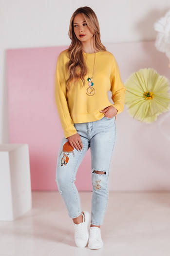 Damen Bluse in Übergröße mit Anhänger NUBISS gelb Dstreet RY2798