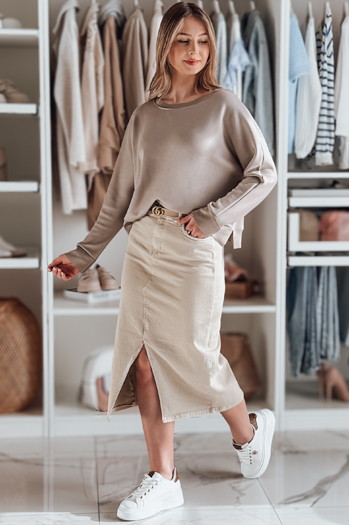 Oversize-Bluse für Damen in Buttercreme mit NUBISS-Anhänger Esche Dstreet RY2800