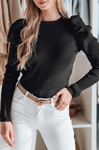 Damen Einheitsgröße Pullover mit Büffeln ELENORI schwarz Dstreet MY2465