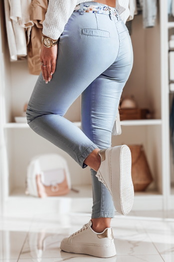 Damen Stoff Chinos mit Gürtel ROSSALI blau Dstreet UY2535