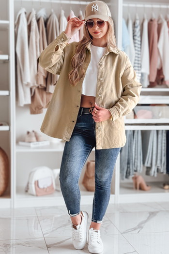 Damen-Übergangsjacke in Übergröße KOSMOJACK c.beige Dstreet TY4841