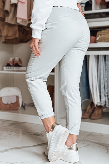 Damen Chinohose mit Gürtel MODELA hellgrau Dstreet UY2564