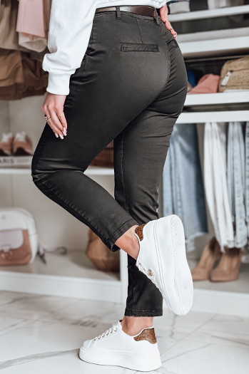 Damen Slim Fit Hose mit Gürtel LINESKA khaki Dstreet UY2576