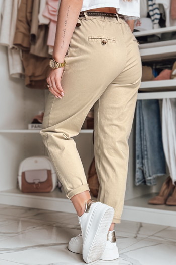 Damen Chinohose mit Gürtel RELCIX dunkelbeige Dstreet UY2580
