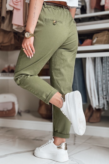 Damen Chinohose mit Gürtel RELCIX khaki Dstreet UY2582