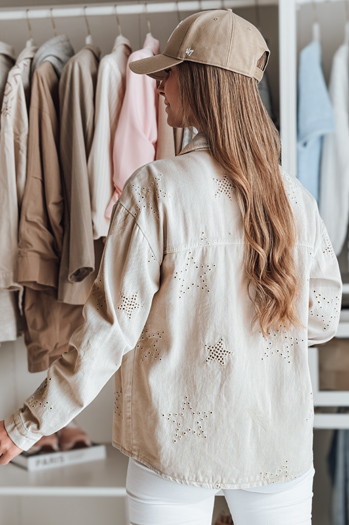 Damen Übergangsjacke Einheitsgröße in Sternen STRASHINE cappuccino Dstreet TY4846