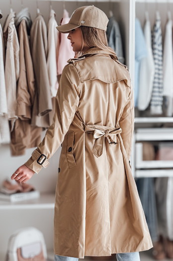 Langer Damenmantel mit Gürtel SLIMFOTA camel Dstreet NY0746