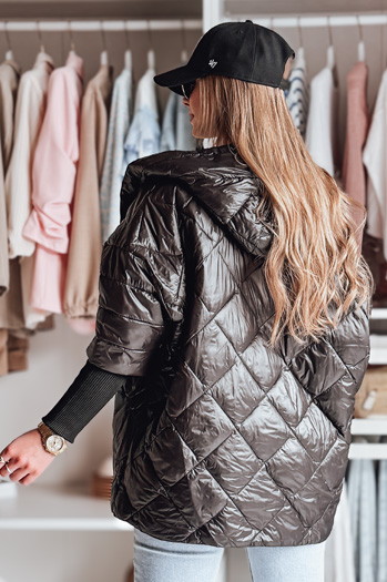 Damen Übergangs-Steppjacke in Übergröße PUFFILOF schwarz Dstreet TY4855