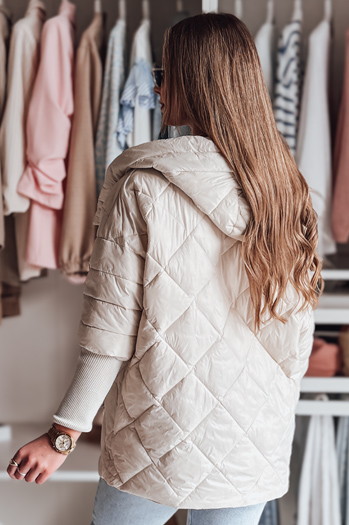 Damen Übergangs-Steppjacke in Übergröße PUFFILOF hellbeige Dstreet TY4856