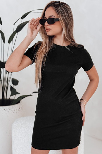 Gestreiftes Damen-Minikleid RIBBINA schwarz Dstreet EY2581