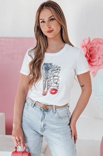 Bedrucktes Damen-T-Shirt TRENDAY weiß Dstreet RY2825