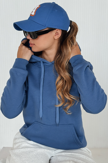 Damen-Kapuzenpulli BASIC blau BY1395