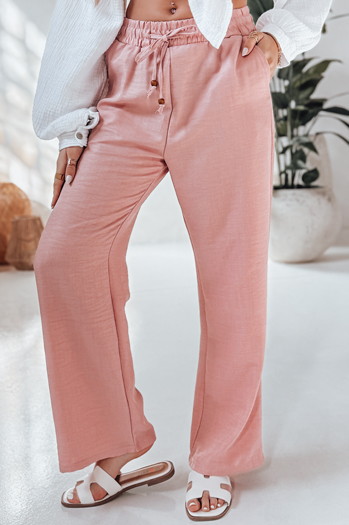 Damen Stoffhose mit weitem Bein LINESSA rosa Dstreet UY2645