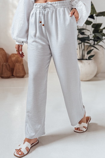 Damen Stoffhose mit weitem Bein LINESSA weiß Dstreet UY2646