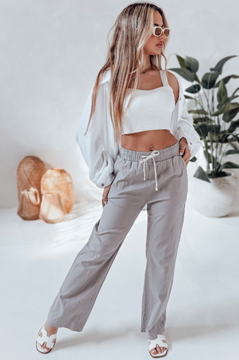Damen Freizeithose mit weitem Bein BOHO DAY grau Dstreet UY2650