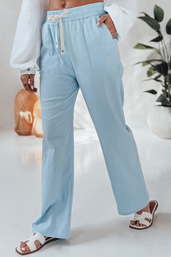 Damen Freizeithose mit weitem Bein BOHO DAY hellblau Dstreet UY2651