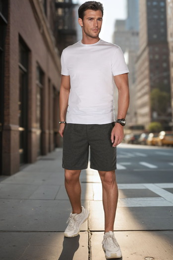 Dunkelgraue Herren Sweatshorts Dstreet SX2475
