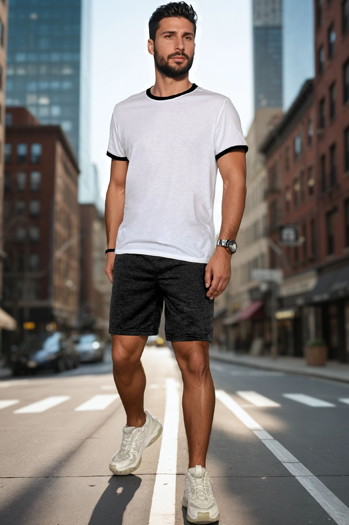 Dunkelgraue Herren Sweatshorts Dstreet SX2482