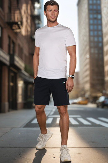 Marineblaue Herren Sweatshorts Dstreet SX2483