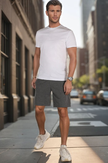 Dunkelgraue Herren Sweatshorts Dstreet SX2484