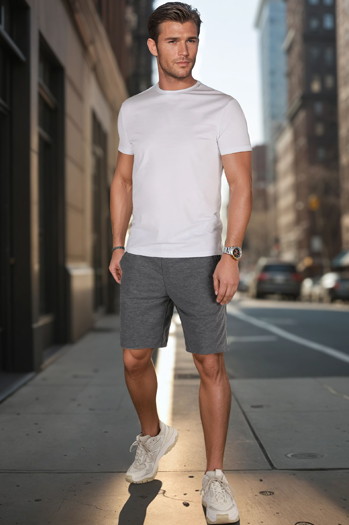 Dunkelgraue Herren Sweatshorts Dstreet SX2487