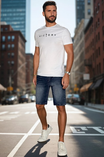 Bedrucktes Herren-T-Shirt weiß Dstreet RX5641