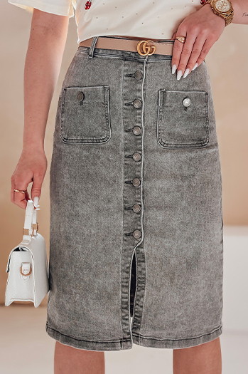 Midirock aus Denim GUZIKOVA grau Dstreet CY0510