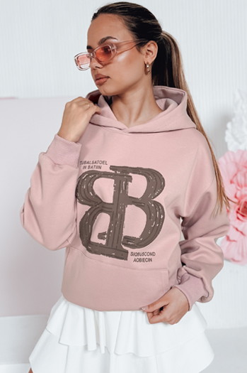 Damen-Kapuzenpullover in Übergröße LITESSO rosa Dstreet BY1415