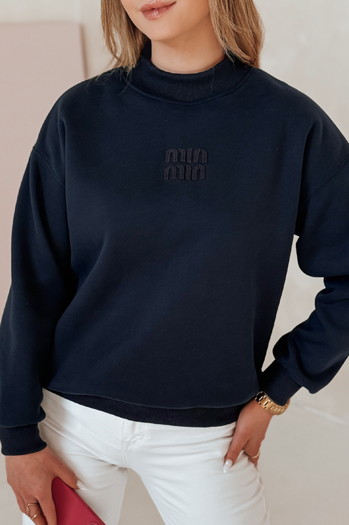 Damen Sweatshirt in Übergröße mit LOVASON Aufnäher navy blau Dstreet BY1416