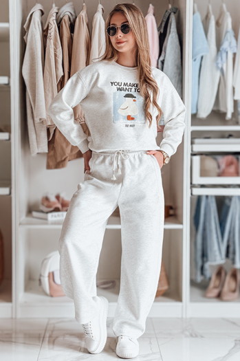Bedrucktes Damen-Sweatshirt in Übergröße GOOSHY grau Dstreet BY1425