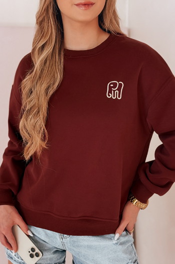 Damen Sweatshirt in Übergröße mit Stickerei SOFTSLON burgund Dstreet BY1430