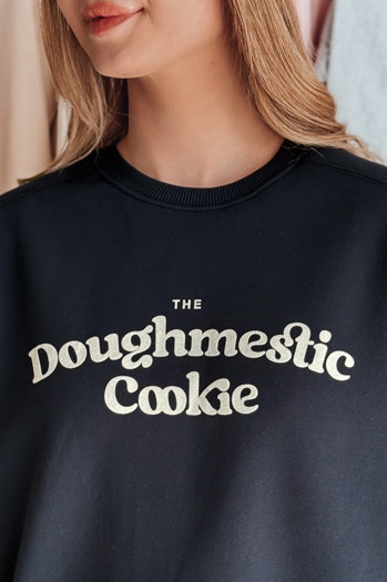 Damen Sweatshirt in Übergröße mit COOKIES Druck navy blau Dstreet BY1447