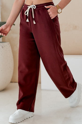 Damen Jogginghose mit weitem Bein DRESMOOD PREMIUM kastanienbraun Dstreet UY2688
