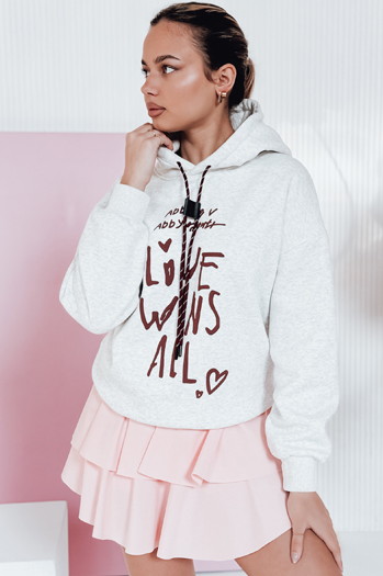 Damen-Kapuzenpulli in Übergröße LOVEWILL grau Dstreet BY1468