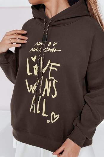 Damen-Kapuzenpullover LOVEWILL braun Dstreet BY1470